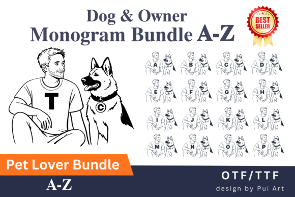 Dog and Owner Monogram Font