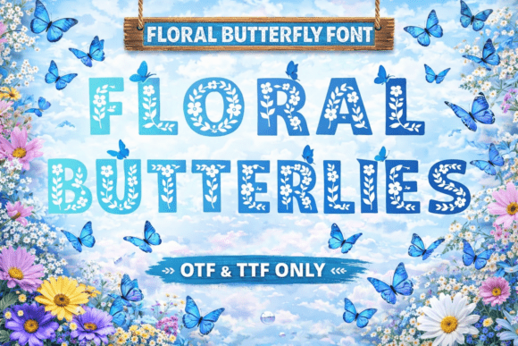 Floral Butterflies Font