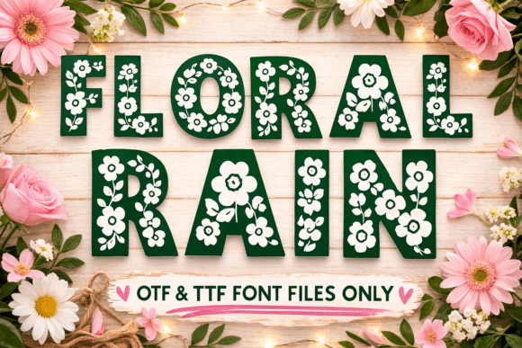 Floral Rain Font: Elegant Design for Digital Marketing