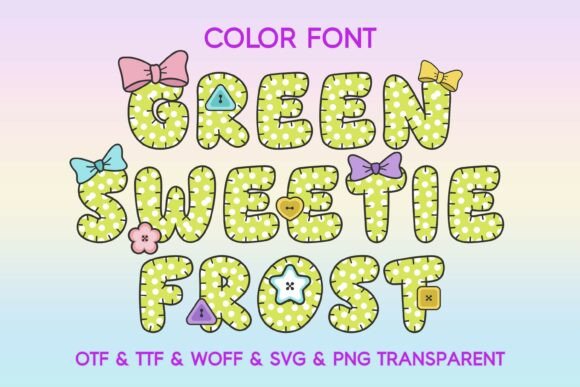Green Sweetie Frost: A Color Font with Whimsy