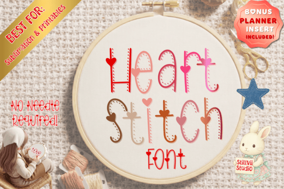 Heart Stitch Font: Cozy Craft Charm