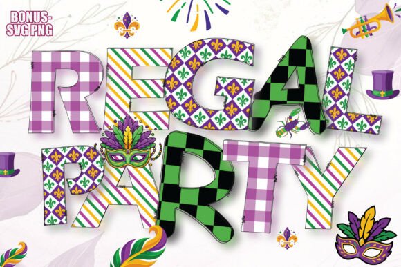 Mardi Gras Spring Decorative Font