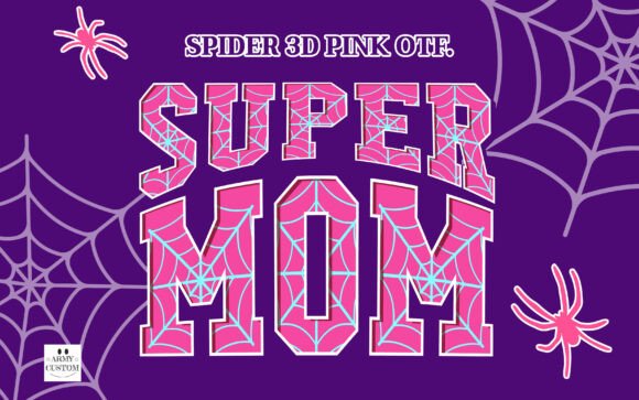 Spider 3d Pink Font