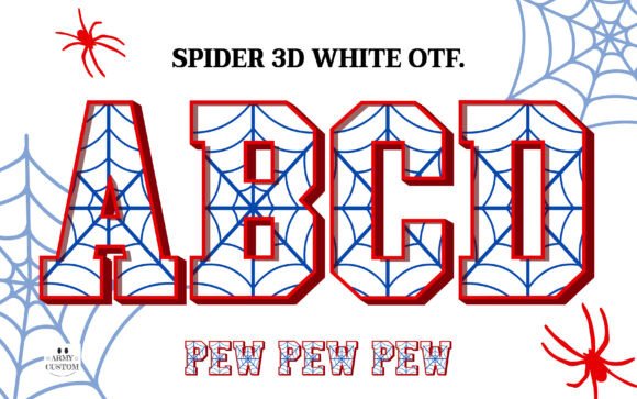 Spider 3D White Font